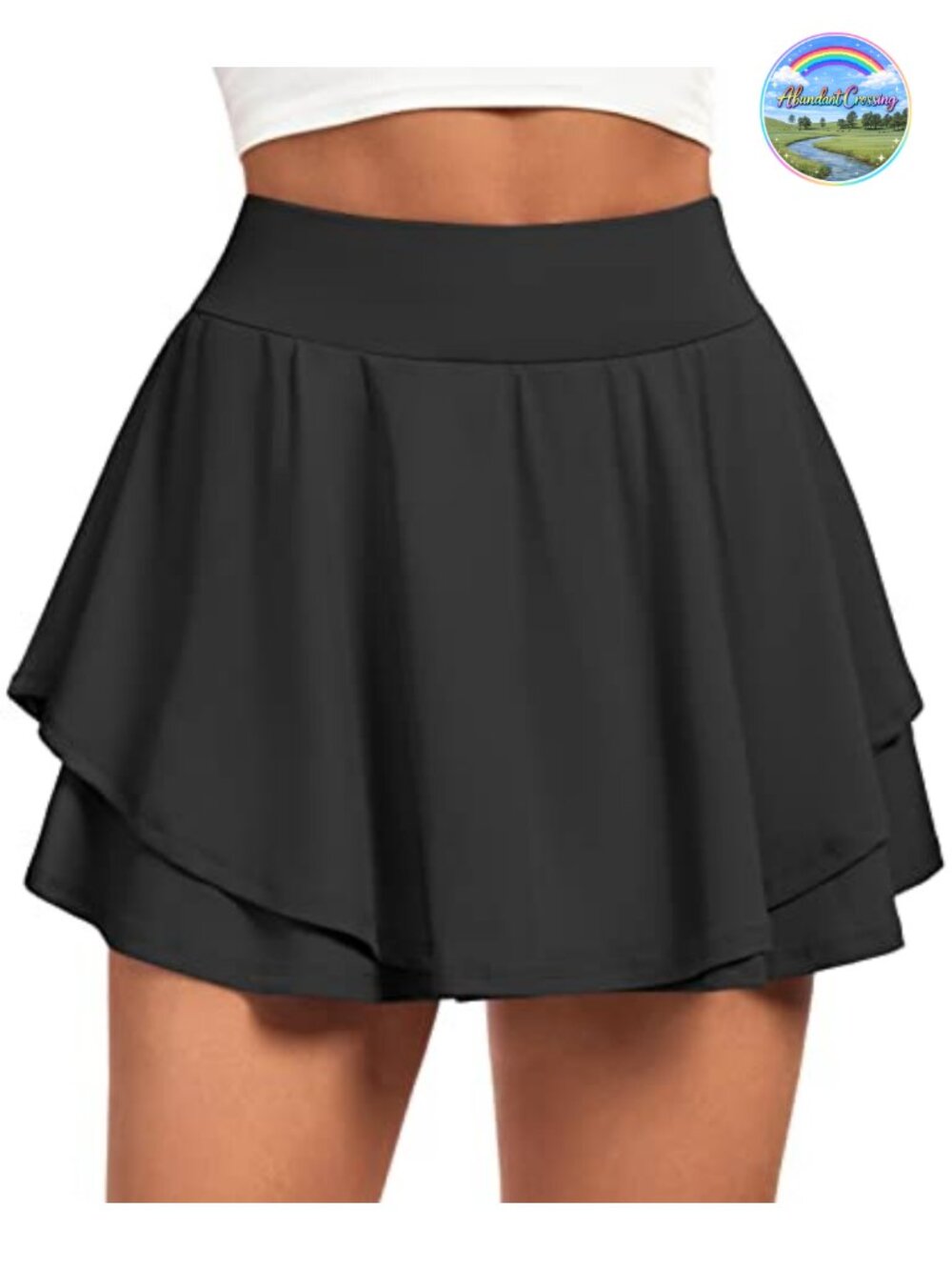 Pleated Tennis Skort with Pockets High Waist Ruffle Active Skirt